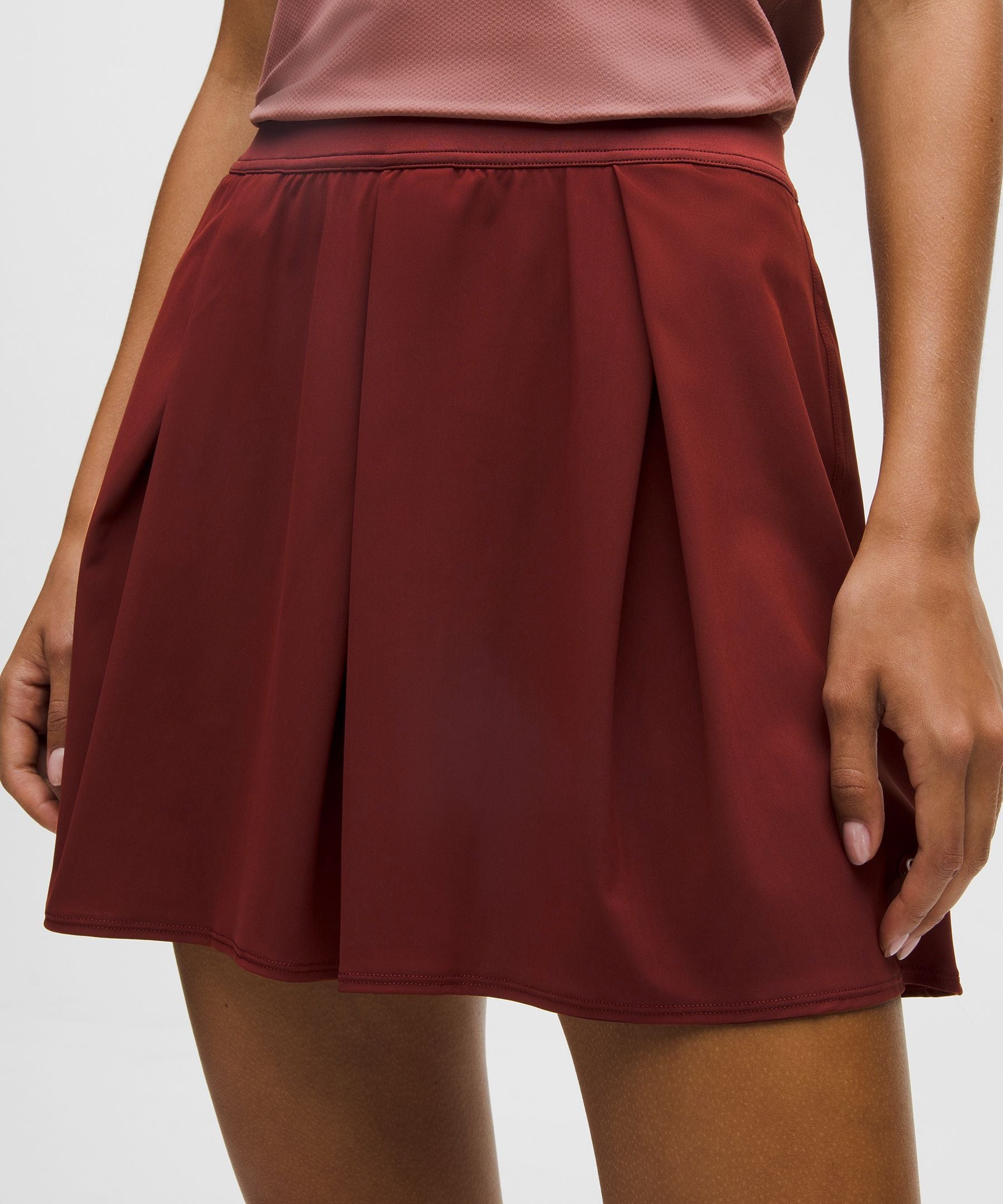 Angled-Pleat High-Rise Tennis Skirt
