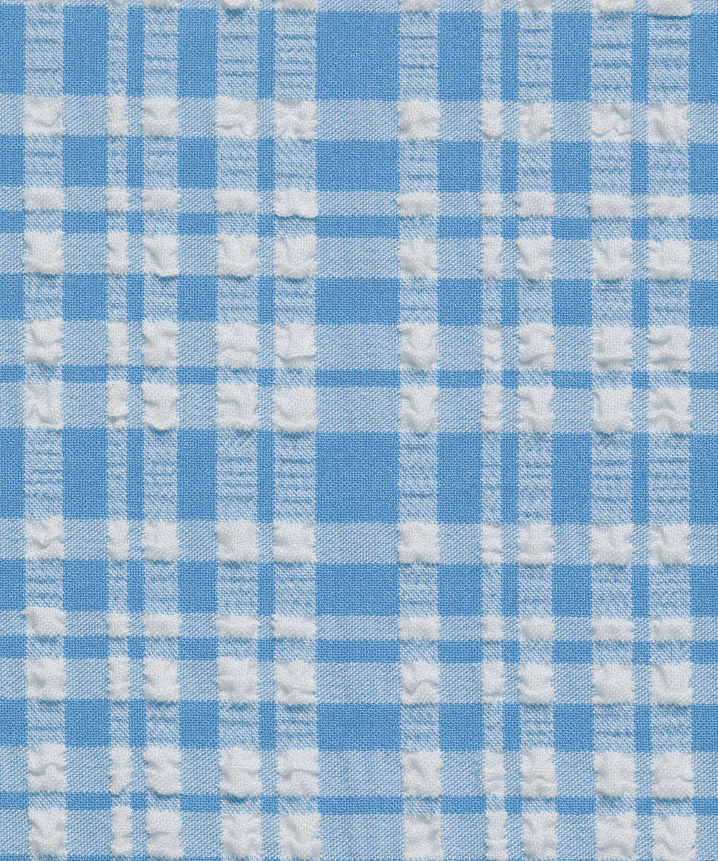 Women's Seersucker Check Wide-Brim Hat