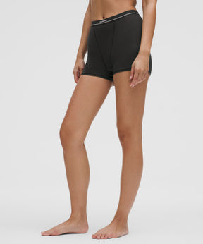 Stretch Cotton Ribbed Logo Super-High-Rise Shortie Underwear