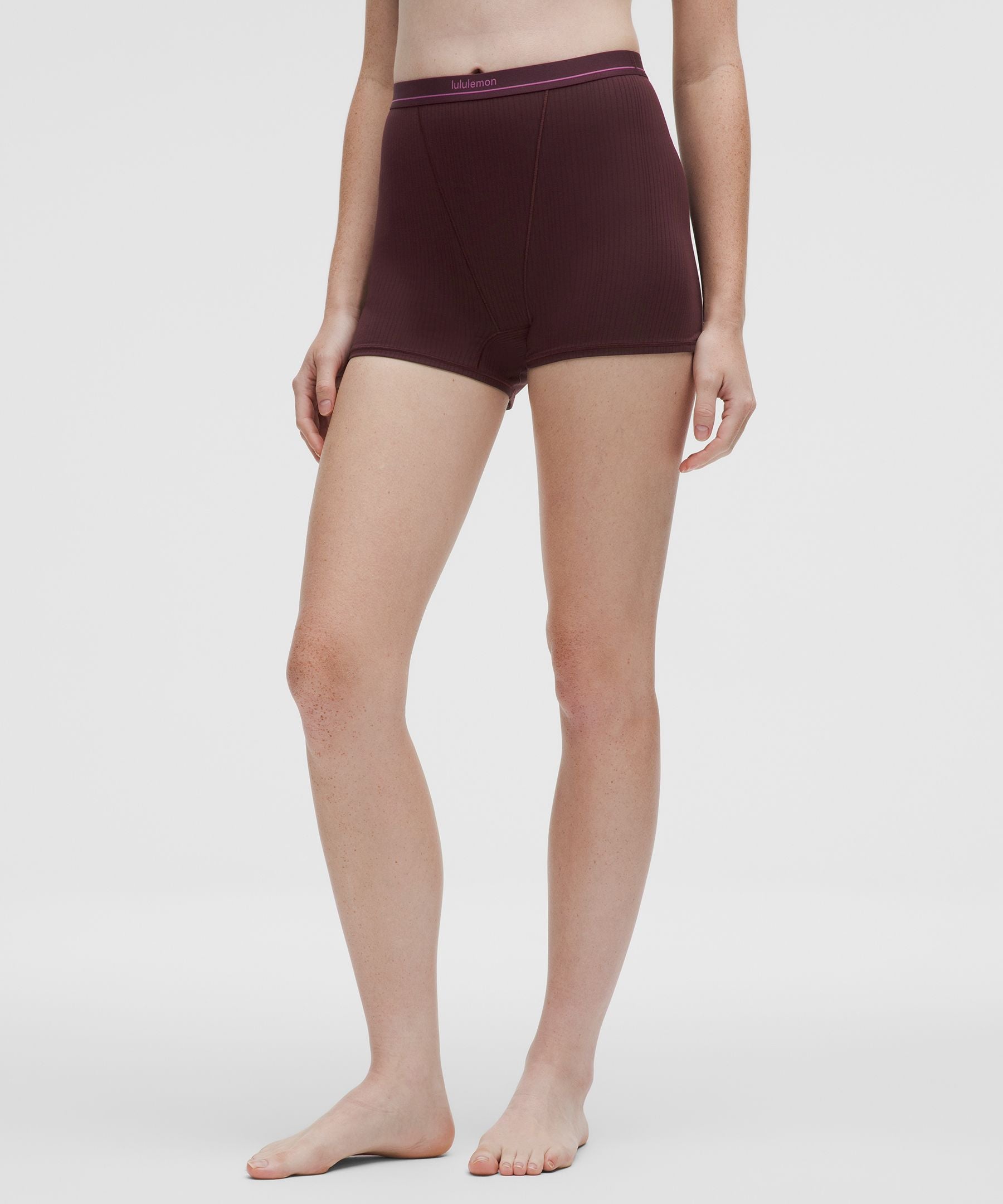 Stretch Cotton Ribbed Logo Super-High-Rise Shortie Underwear