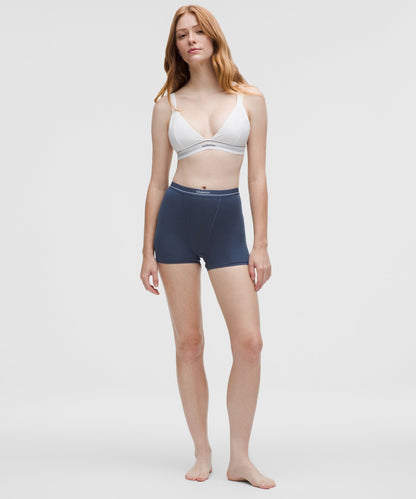 Stretch Cotton Ribbed Logo Super-High-Rise Shortie Underwear