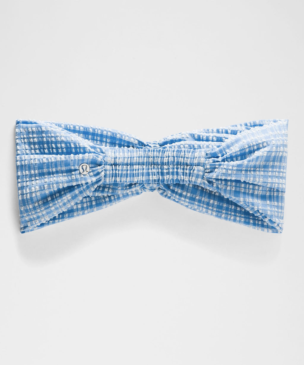 Women's Seersucker Check Gathered Headband