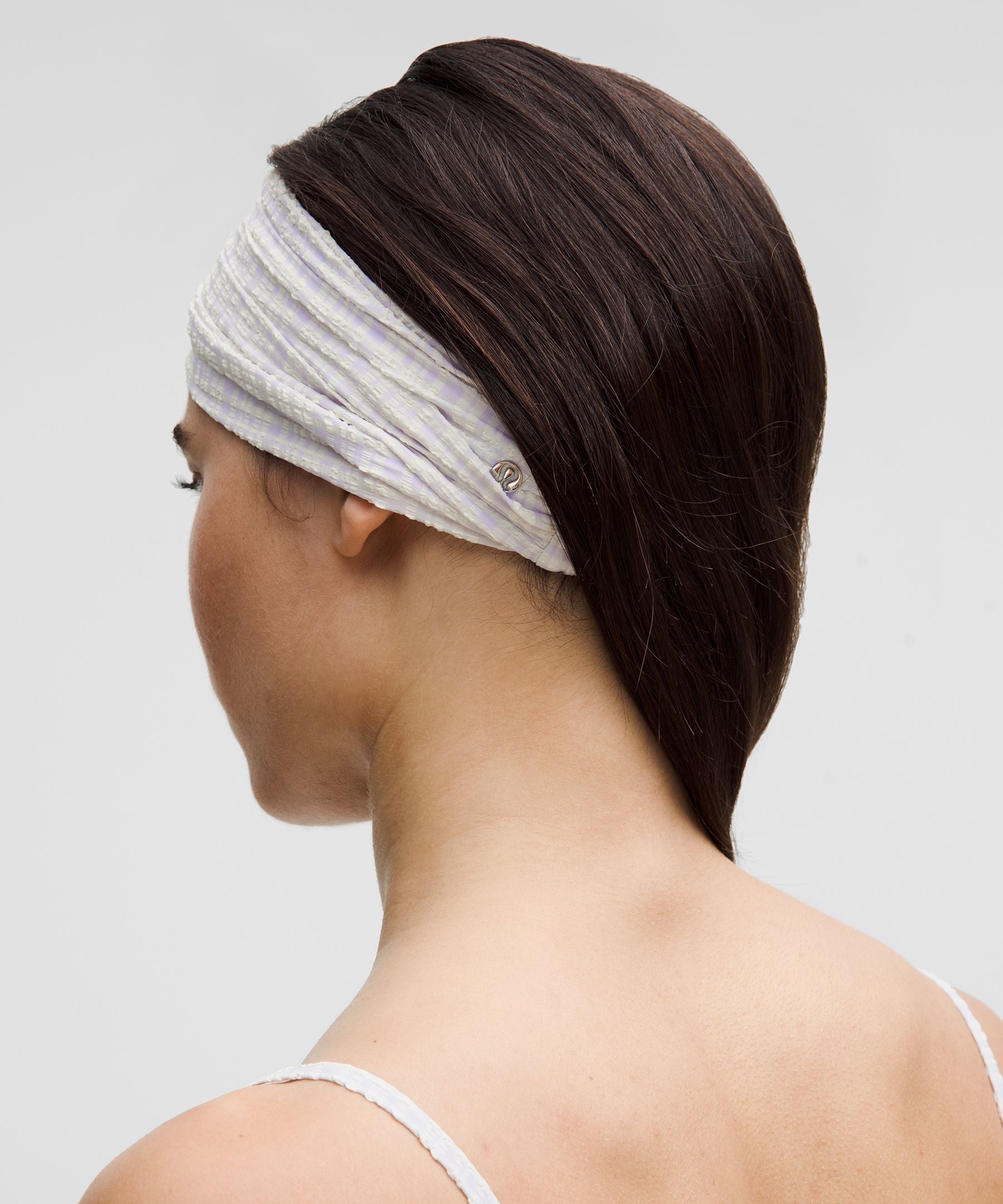 Women's Seersucker Check Gathered Headband