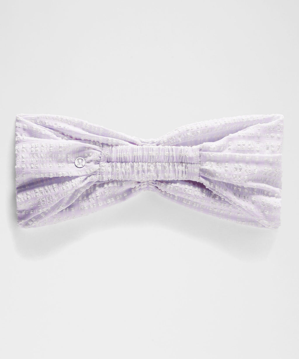 Women's Seersucker Check Gathered Headband