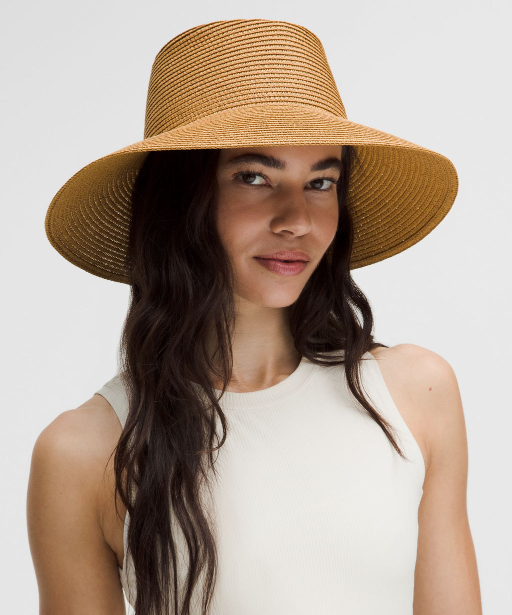 Women's Paper Straw Removable Sweatband Hat