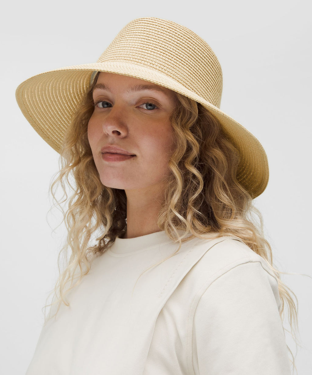 Women's Paper Straw Removable Sweatband Hat