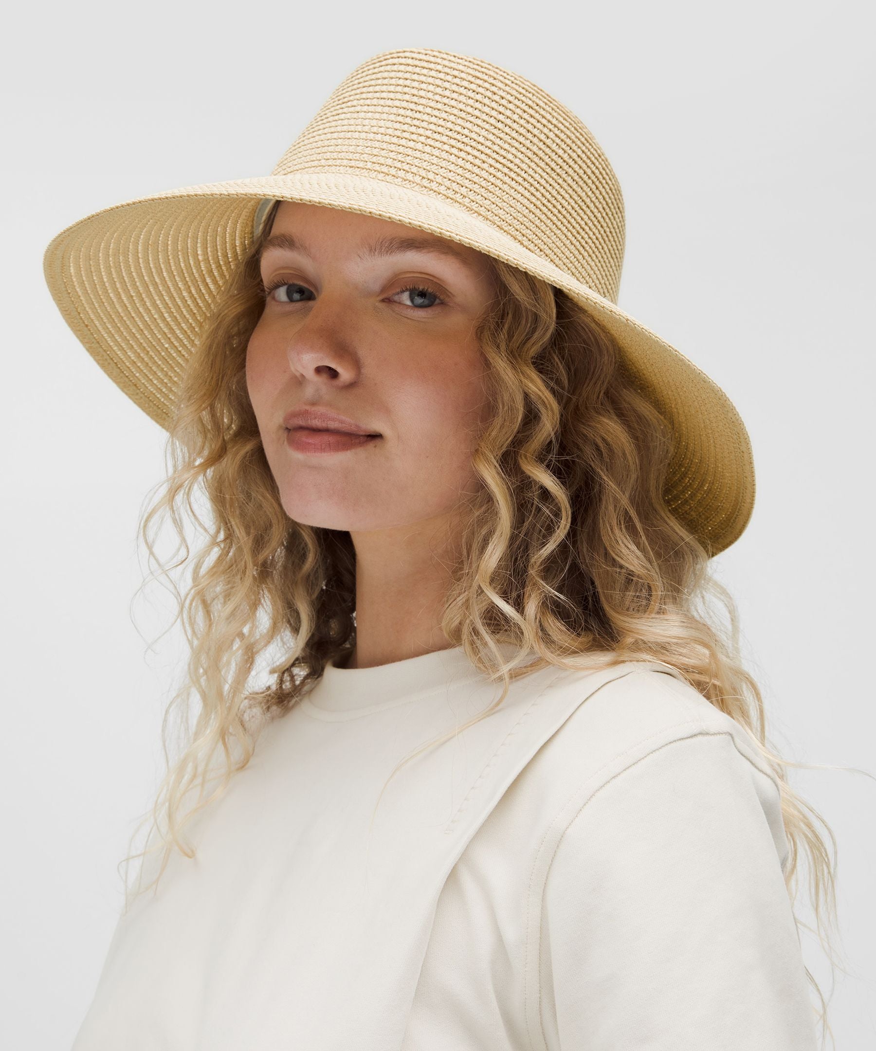 Women's Paper Straw Removable Sweatband Hat