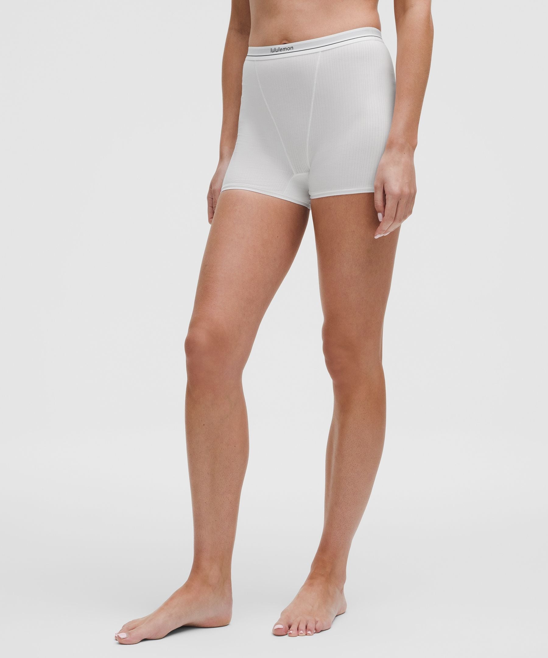 Stretch Cotton Ribbed Logo Super-High-Rise Shortie Underwear