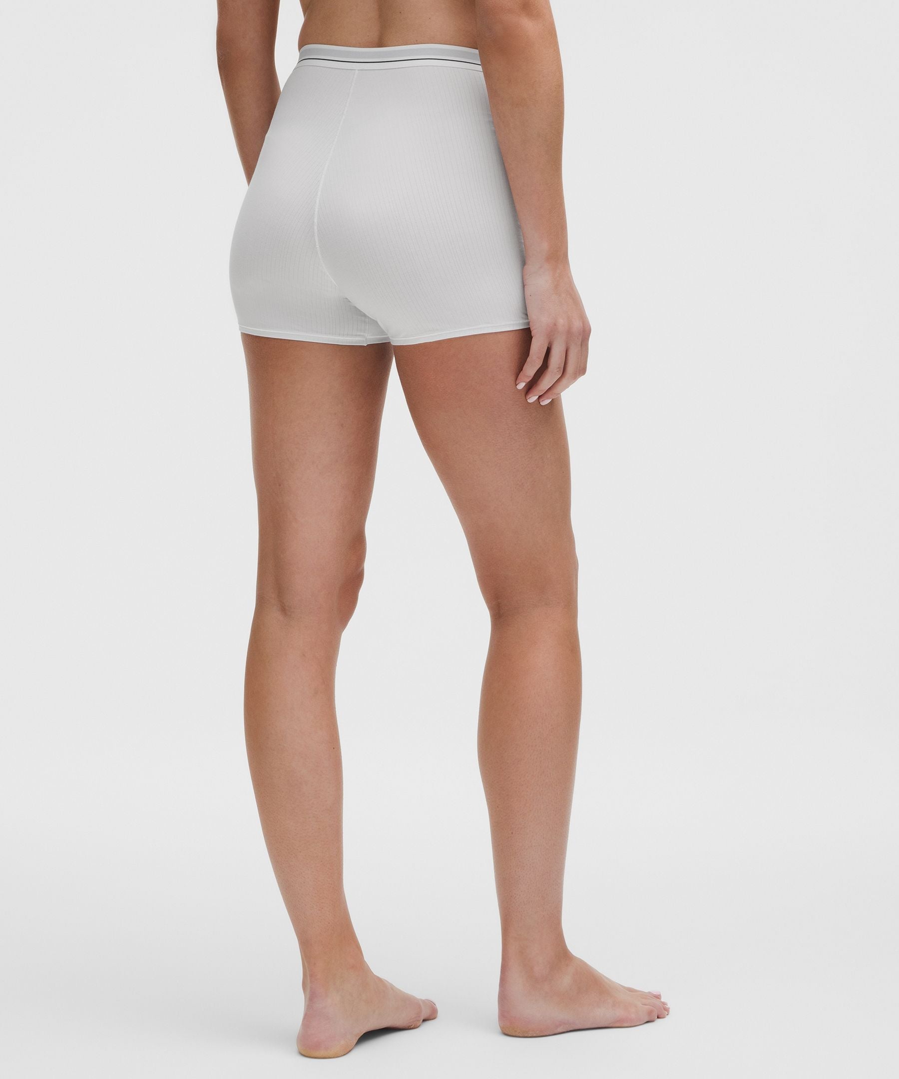 Stretch Cotton Ribbed Logo Super-High-Rise Shortie Underwear