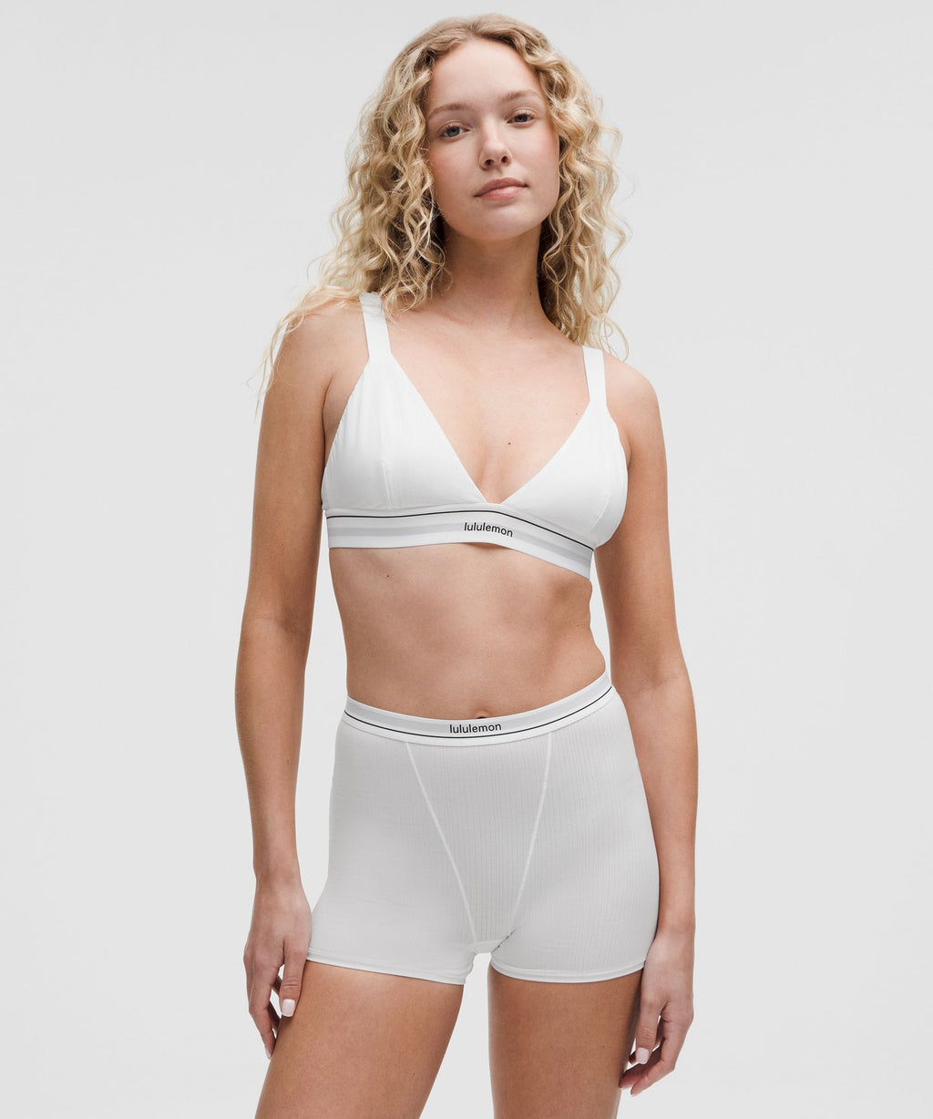 Stretch Cotton Ribbed Logo Super-High-Rise Shortie Underwear