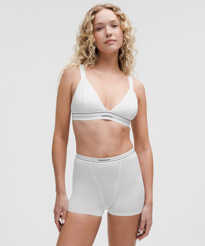 Stretch Cotton Ribbed Logo Super-High-Rise Shortie Underwear