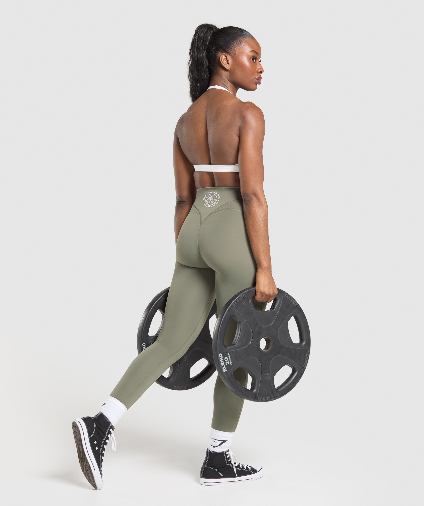 Gymshark Legacy Logo Leggings - Base Green