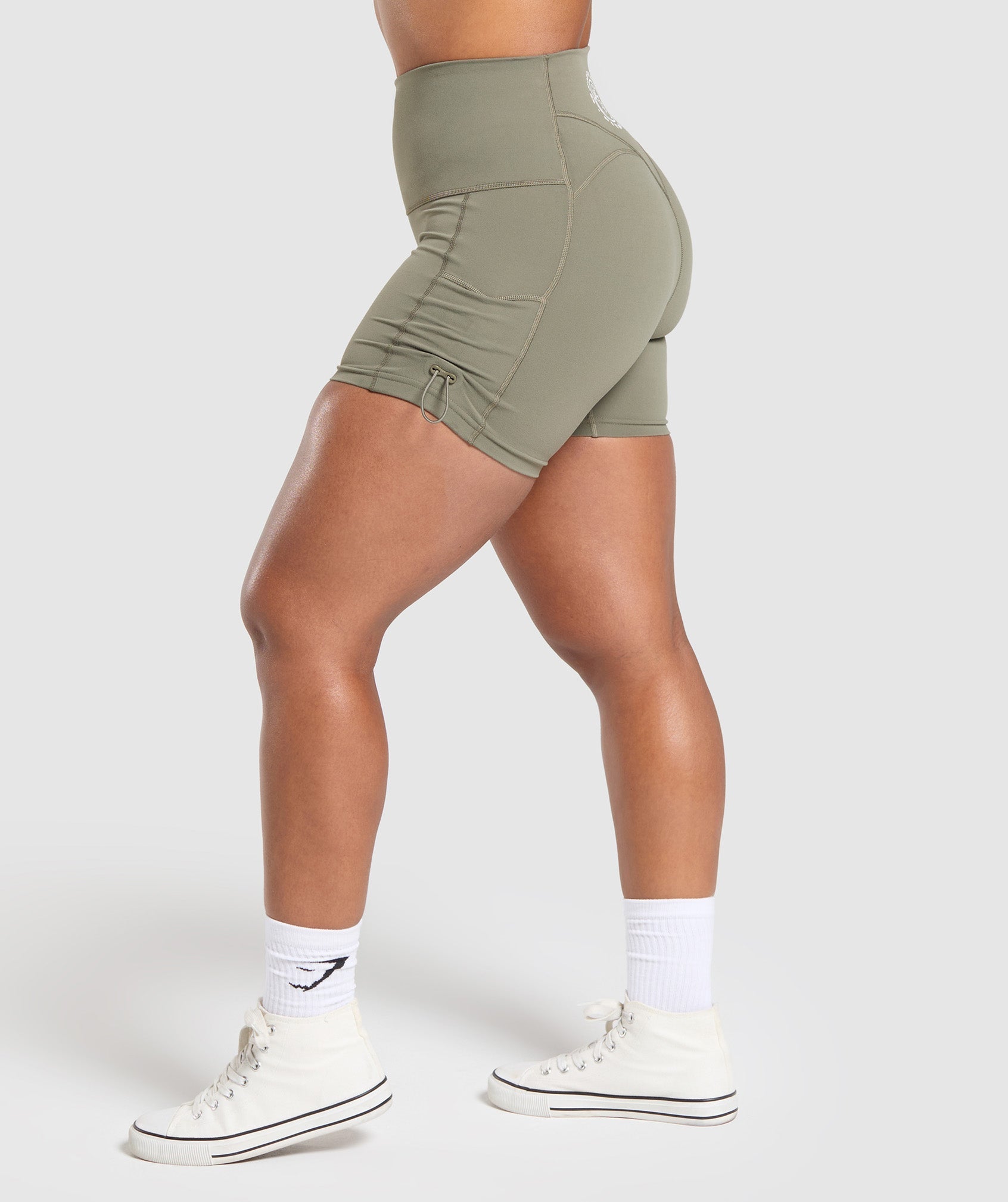 Gymshark Legacy Logo Tight Shorts - Base Green