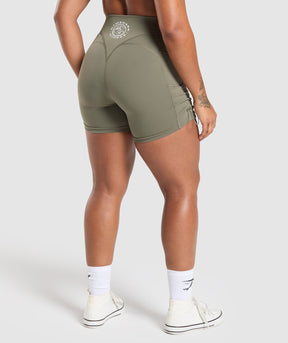 Gymshark Legacy Logo Tight Shorts - Base Green