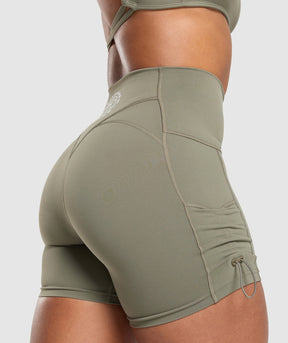 Gymshark Legacy Logo Tight Shorts - Base Green