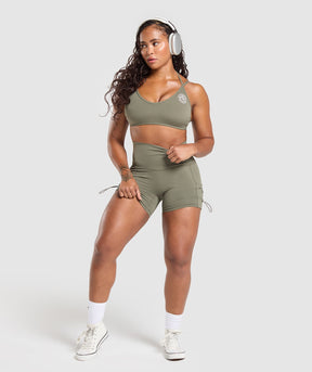 Gymshark Legacy Logo Tight Shorts - Base Green