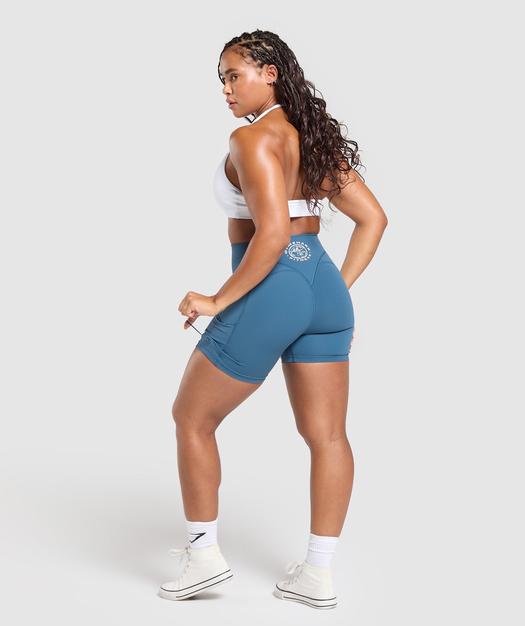Gymshark Legacy Logo Tight Shorts - Success Blue