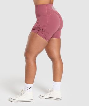Gymshark Legacy Logo Tight Shorts - Washed Berry Pink