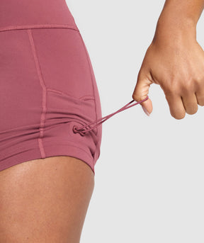 Gymshark Legacy Logo Tight Shorts - Washed Berry Pink