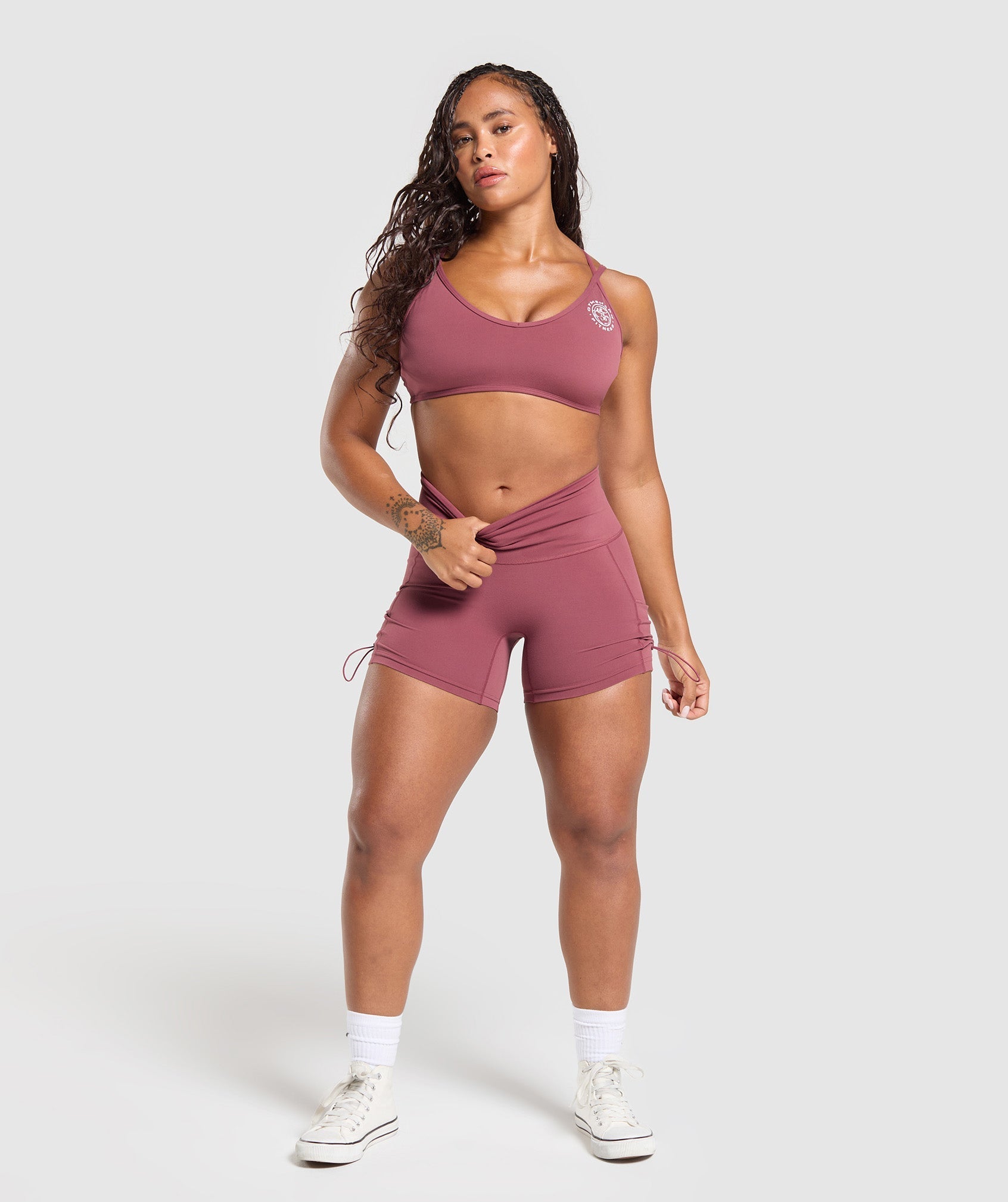 Gymshark Legacy Logo Tight Shorts - Washed Berry Pink