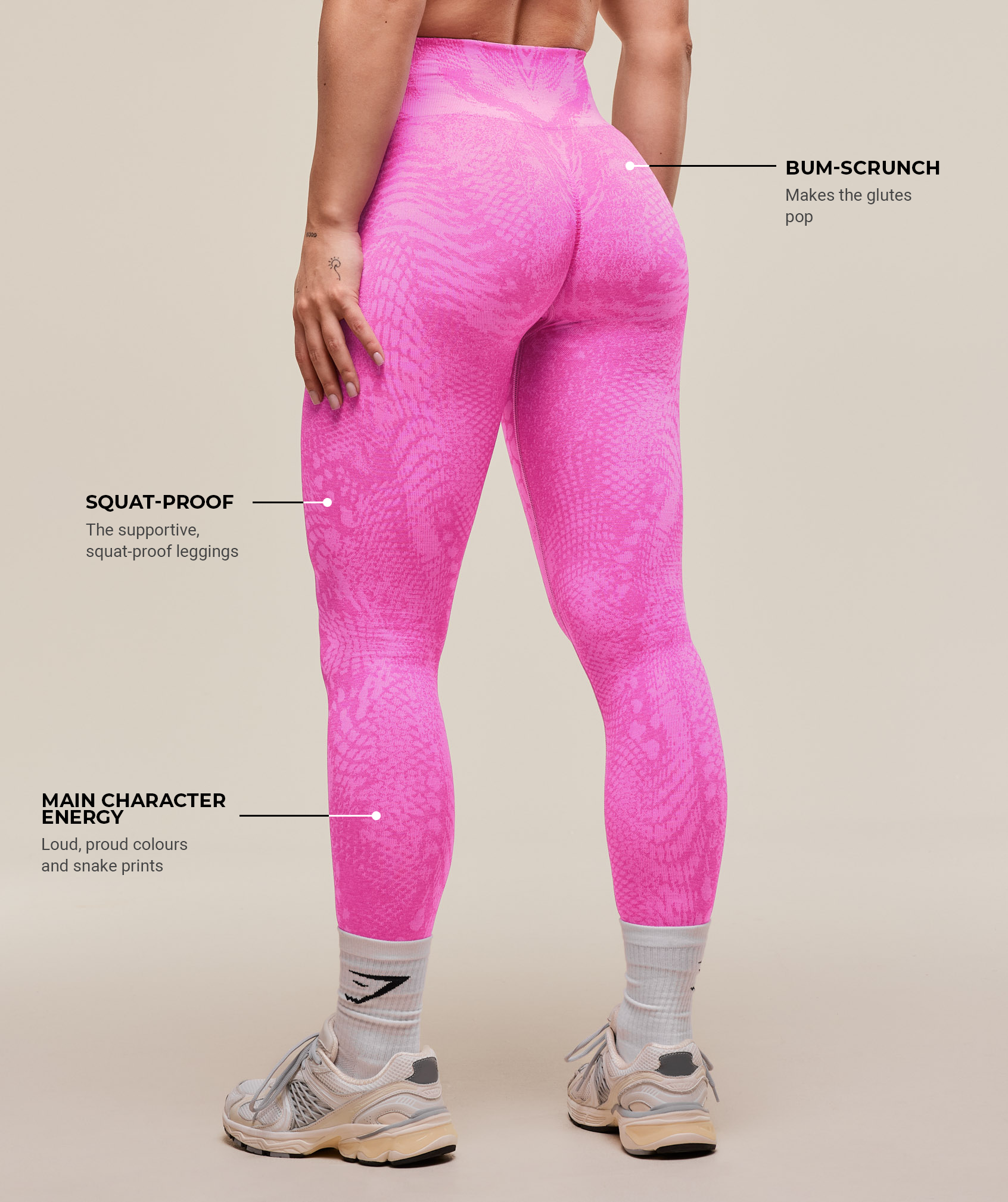 Gymshark Adapt Animal X Whitney Seamless Leggings - Sour Pink/Vibrant Pink
