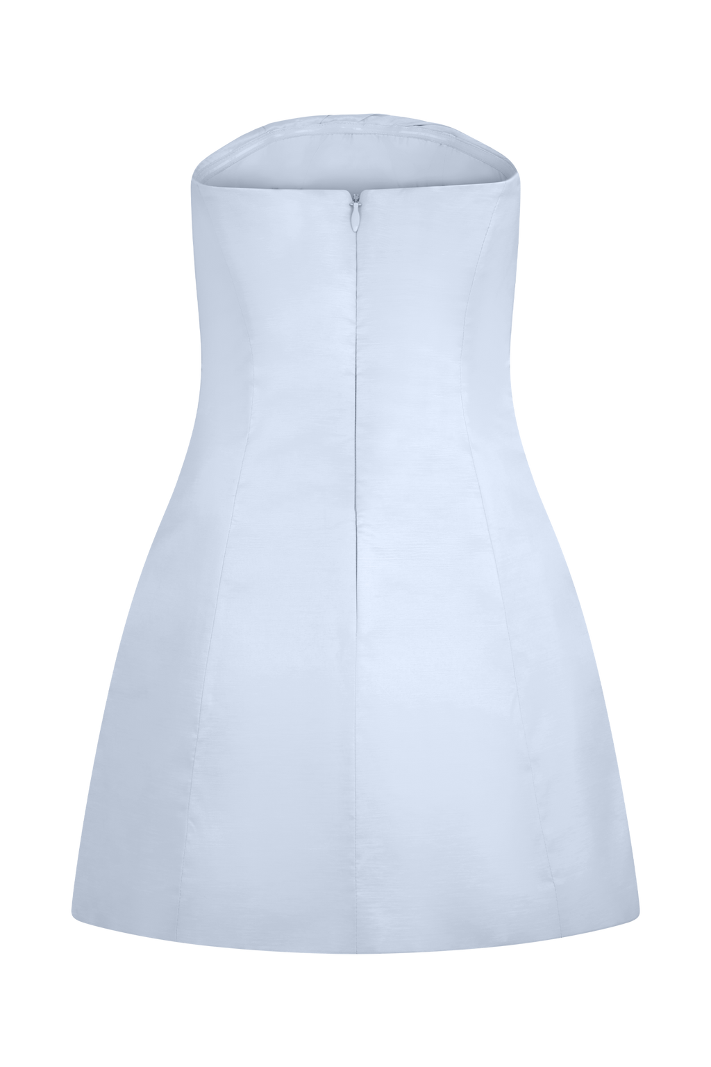 Leslie Gathered Taffeta Mini Dress - Frosted Blue