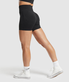 Gymshark Lift Seamless Shorts - Black/Black Marl