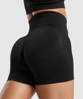 Gymshark Lift Seamless Shorts - Black/Black Marl
