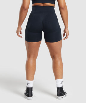 Gymshark Lift Seamless Shorts - Midnight Blue/Black Marl