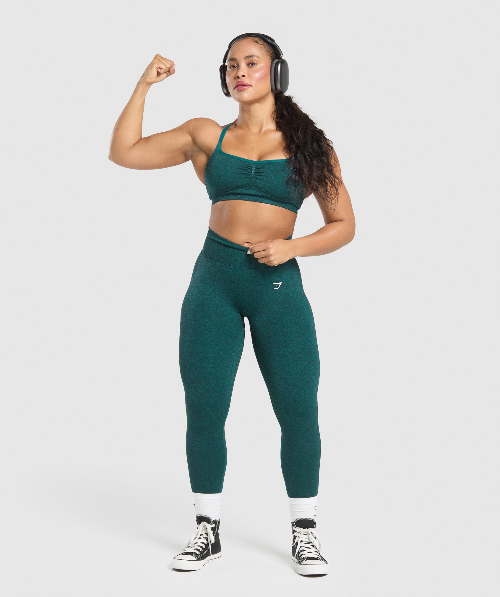 Gymshark Lift Seamless Leggings - Functional Teal/Black Marl