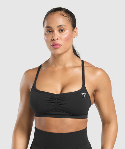 Gymshark Lift Seamless Sports Bra - Black/Black Marl