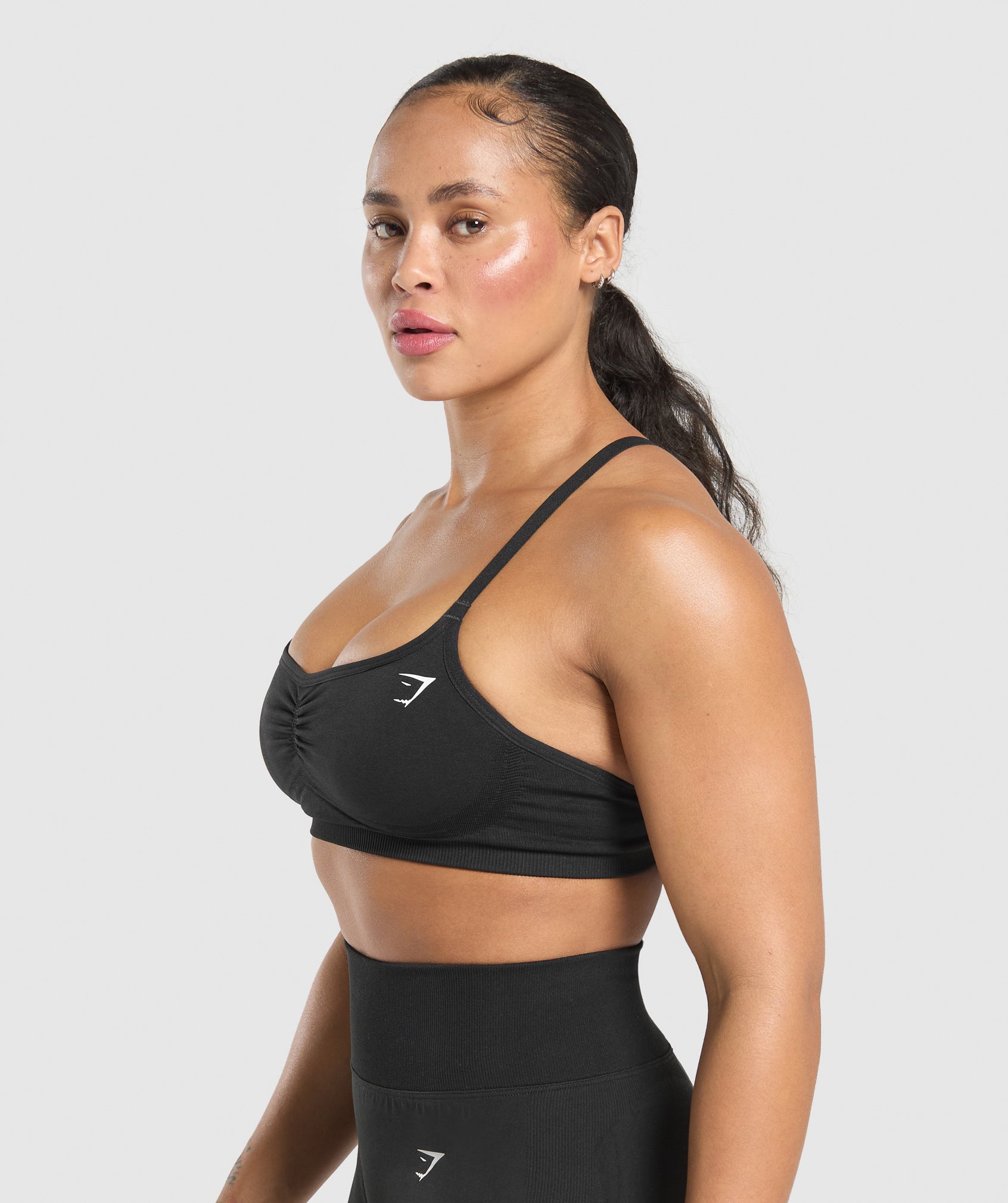 Gymshark Lift Seamless Sports Bra - Black/Black Marl