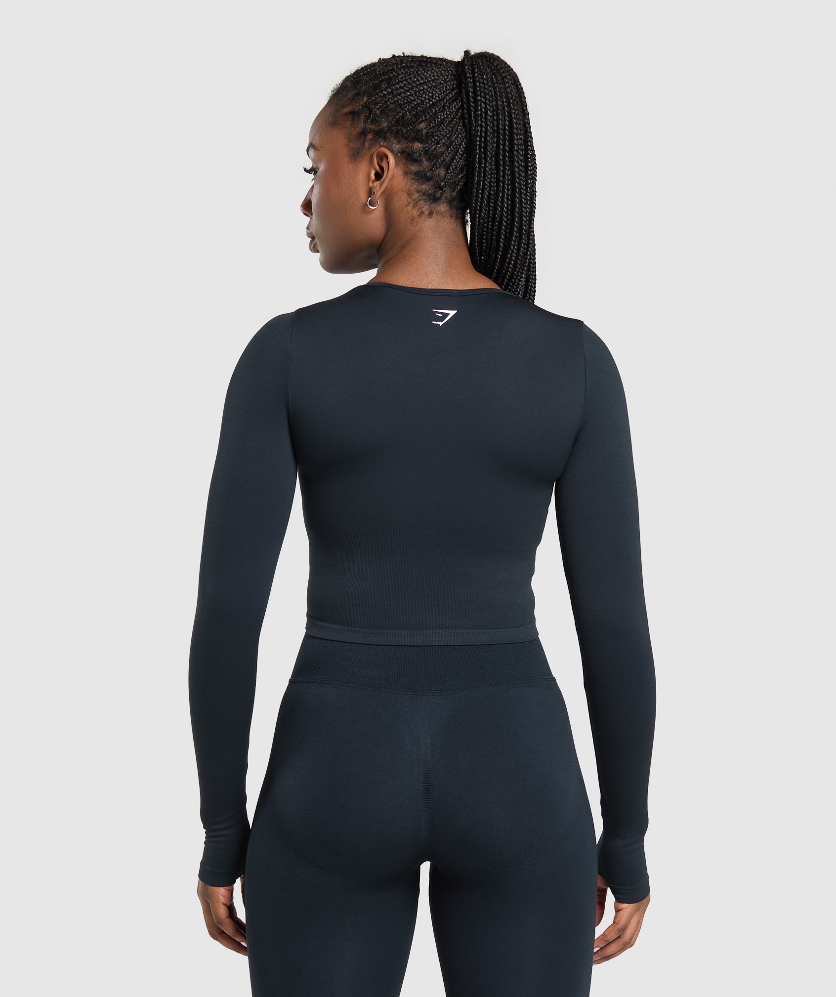 Gymshark Lift Seamless Zip Up Jacket - Midnight Blue/Black Marl