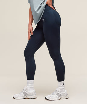 Gymshark Lift Seamless Leggings - Midnight Blue/Black Marl