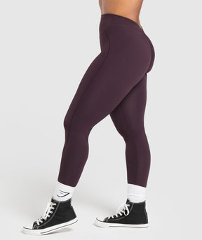 Gymshark Lifting Dipped Waistband Leggings - Plum Brown