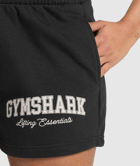 Gymshark Lifting Essentials Graphic Brushed 4' Shorts - Black