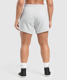 Gymshark Lifting Essentials Graphic Brushed 4' Shorts - Light Grey Core Marl
