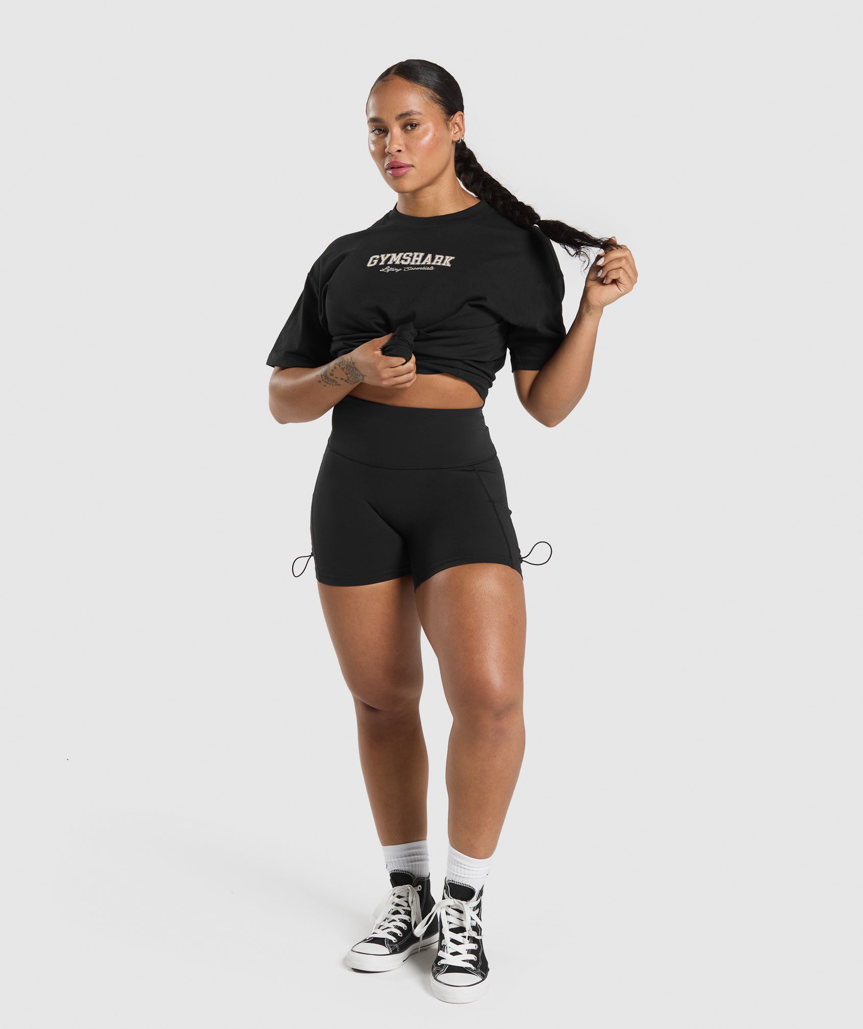 Gymshark Lifting Essentials Graphic Oversized T-Shirt - Black