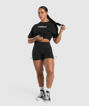 Gymshark Lifting Essentials Graphic Oversized T-Shirt - Black