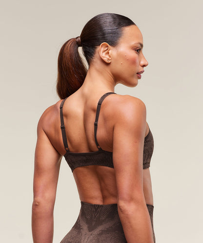 Gymshark Adapt Animal X Whitney Seamless Twist Front Bra - Archive Brown/Soft Brown