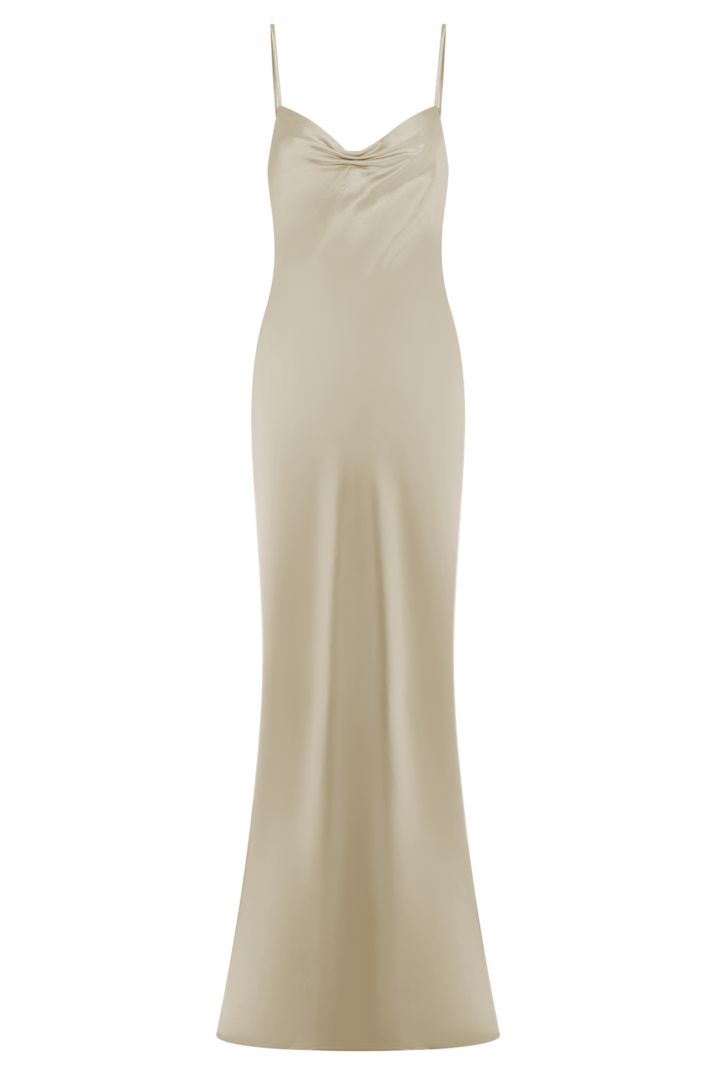 Lilly Sweetheart Satin Maxi Dress - Blush Gold