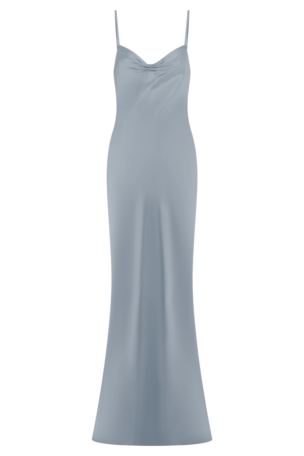 Lilly Sweetheart Satin Maxi Dress - Frosted Blue