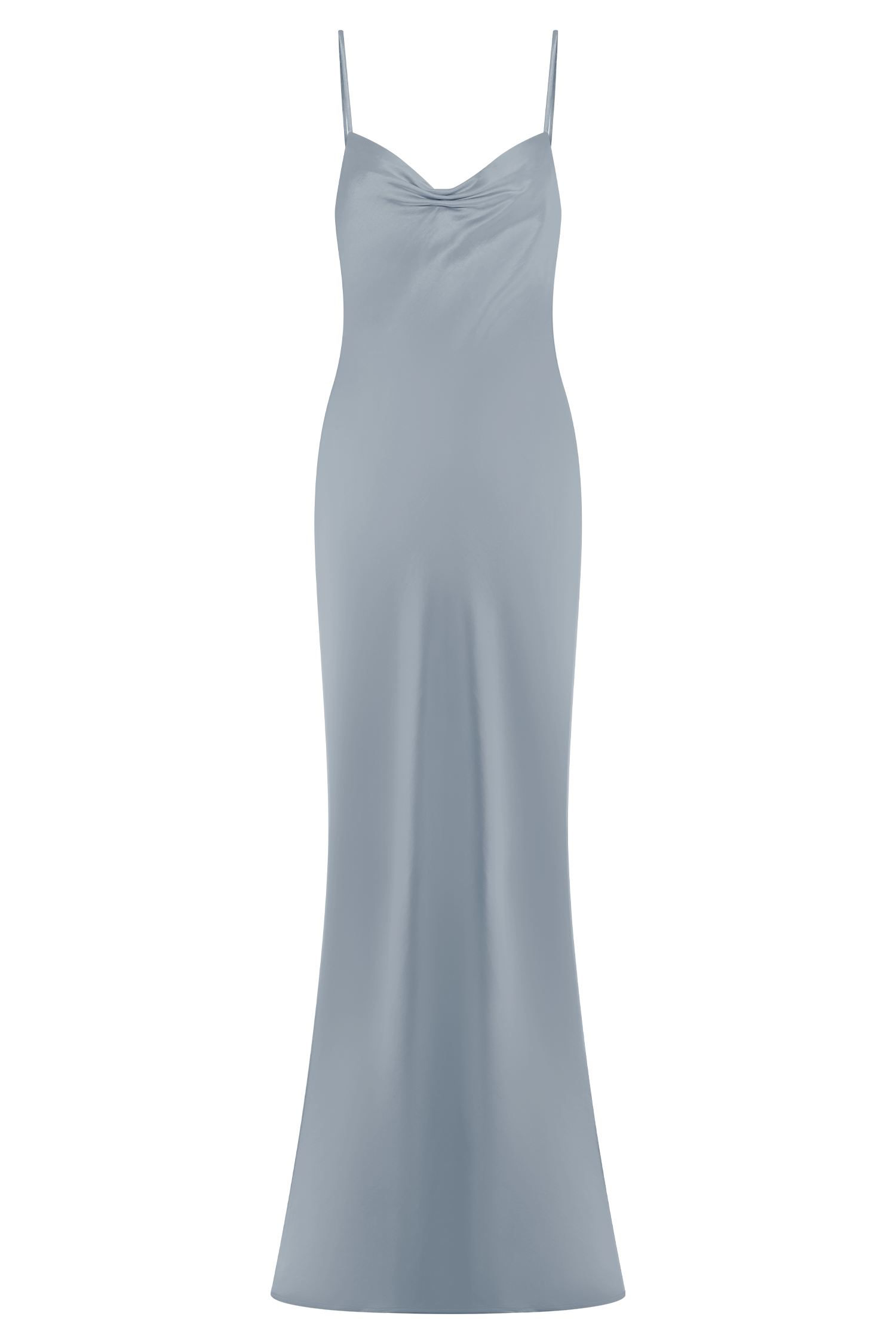Lilly Sweetheart Satin Maxi Dress - Frosted Blue