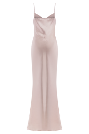 Lilly Sweetheart Satin Maxi Dress - Soft Pink