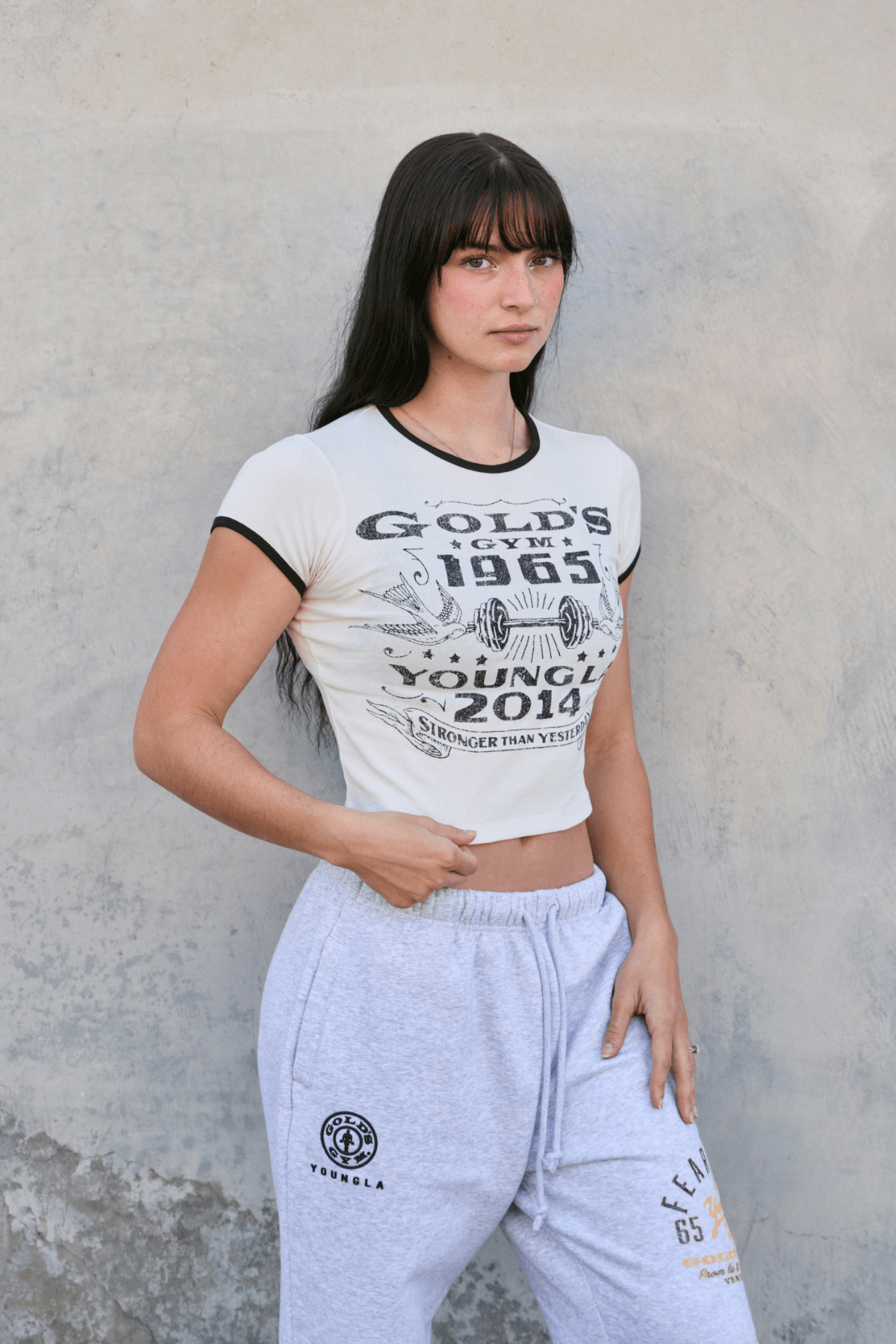 W471 Gold's Gym Ringer Baby Tee