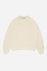 Loose knit rolled crewneck