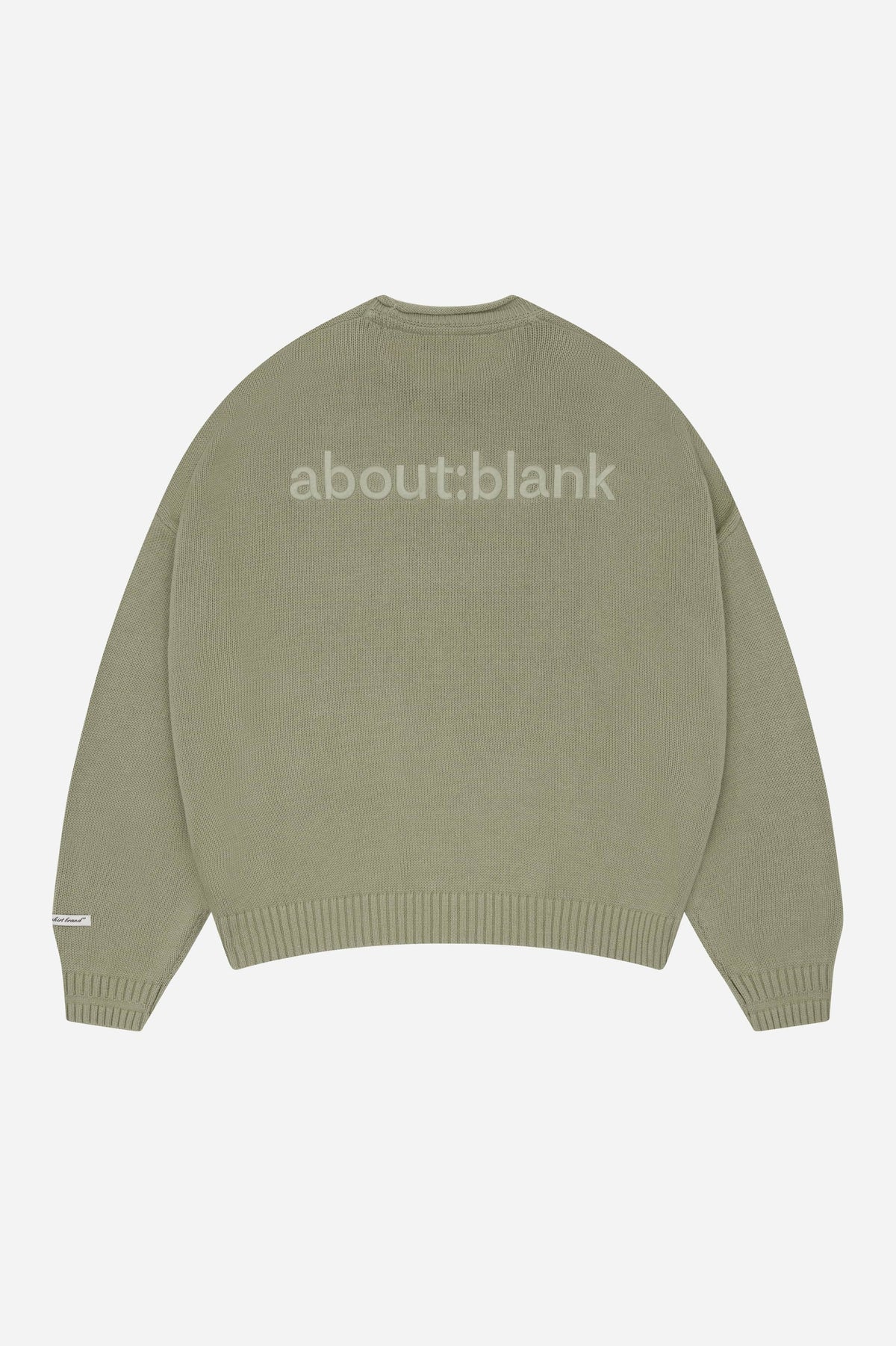 Loose knit rolled crewneck