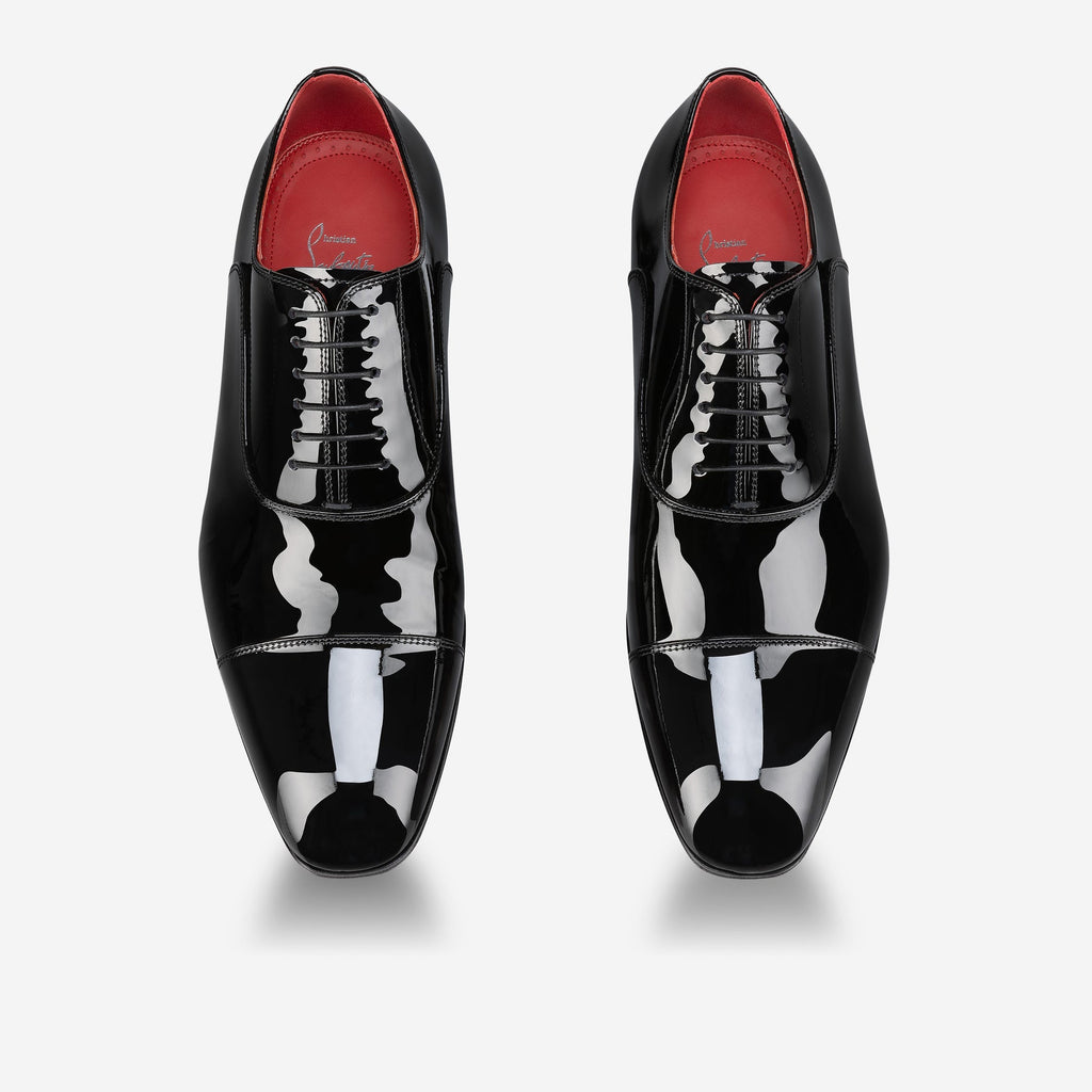 Christian Louboutin Greggycap Patent Leather Derby Shoes – Black
