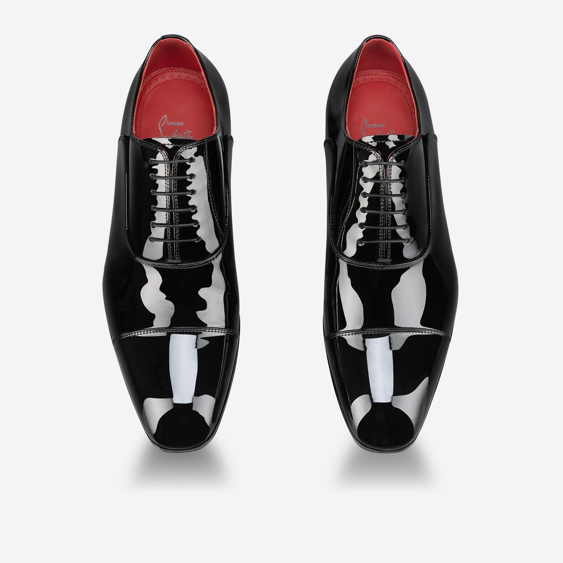 Christian Louboutin Greggycap Patent Leather Derby Shoes – Black