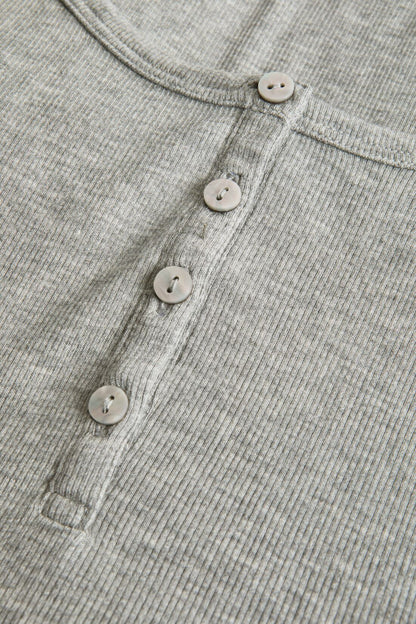 Dream Rib Long Sleeve Henley Tee